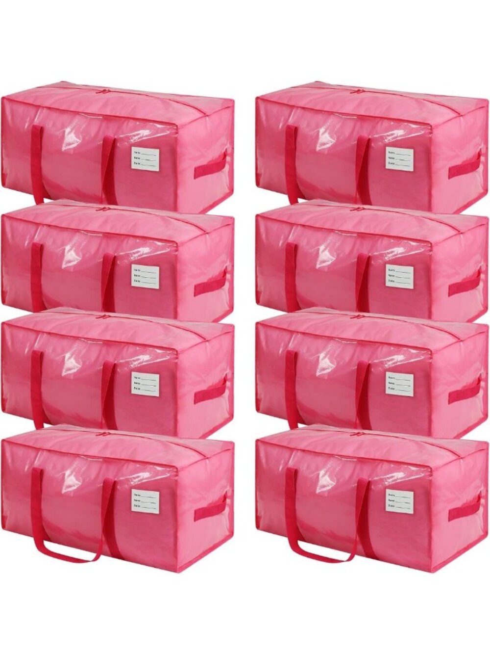 8 Pack Heavy Duty Large Moving Bags with Comfortable Handles & Strong Zippers